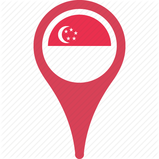 Country, Flag, Map, Pin, Singapore Icon