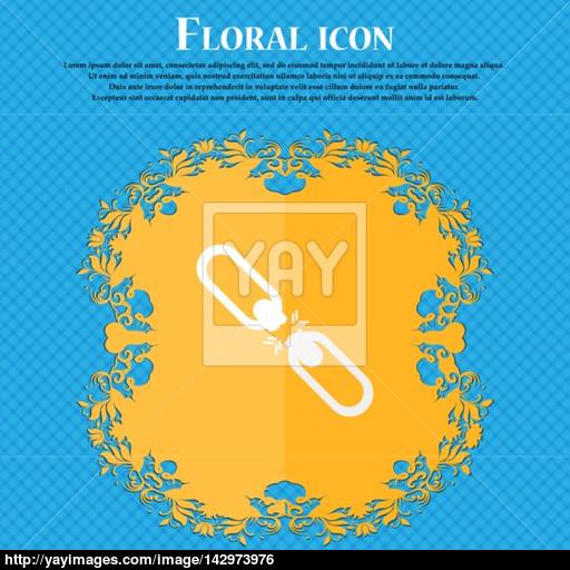 Broken Connection Flat Single Icon Floral Flat Design On A Blue