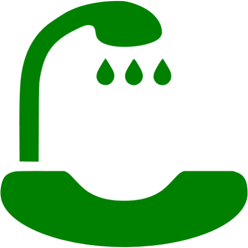 Green Hair Washing Sink Icon