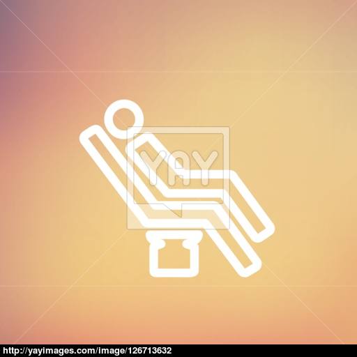 Man Sitting On The Dental Chair Thin Line Icon Vector