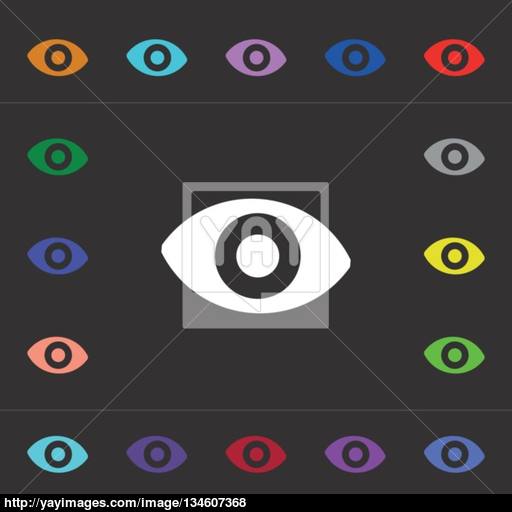 Sixth Sense, The Eye Icon Sign Lots Of Colorful Symbols For Your