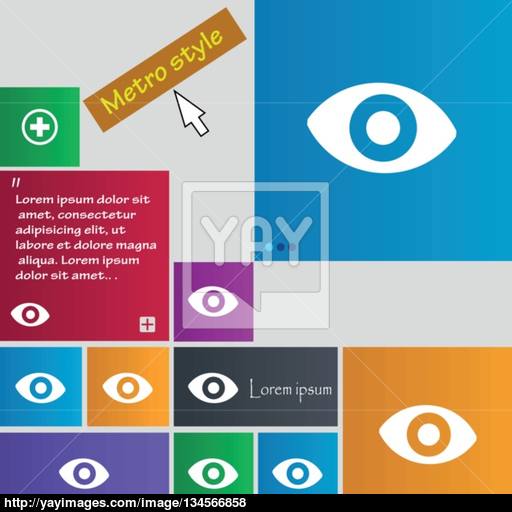Sixth Sense, The Eye Icon Sign Buttons Modern Interface Website