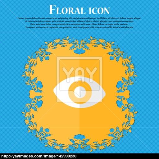 Sixth Sense, The Eye Floral Flat Design On A Blue Abstract