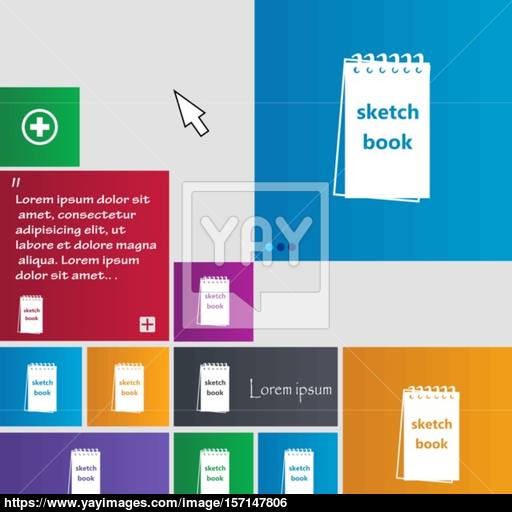 Sketchbook Icon Sign Buttons Modern Interface Website Buttons