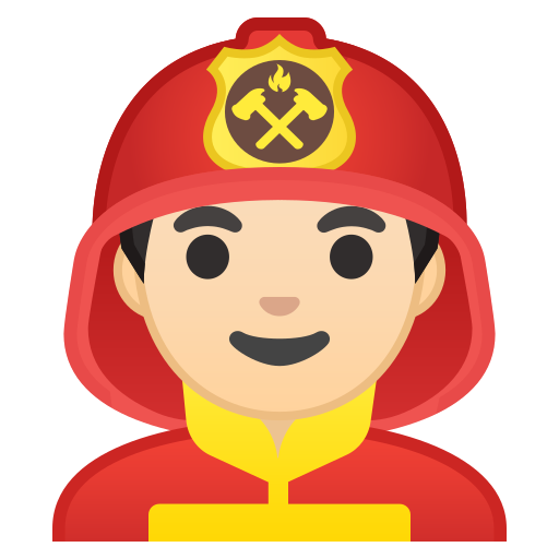 Man, Firefighter, Light, Skin, Tone Icon Free Of Noto Emoji