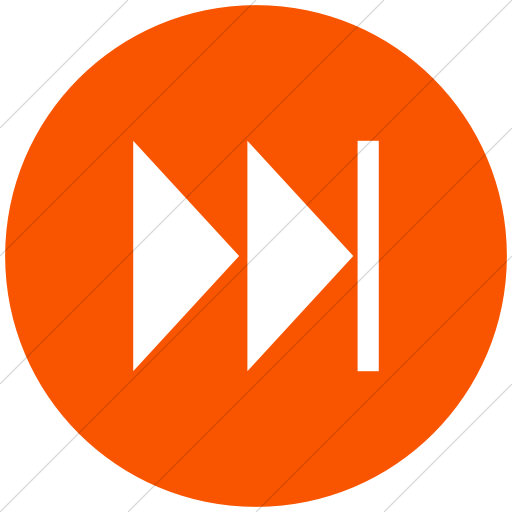 Flat Circle White On Orange Classica Skip Forward Arrow