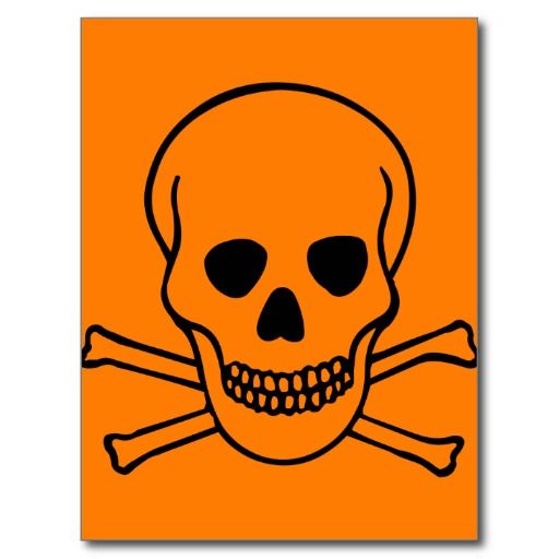 Skull And Crossbones Hazard Postcard In Stuff