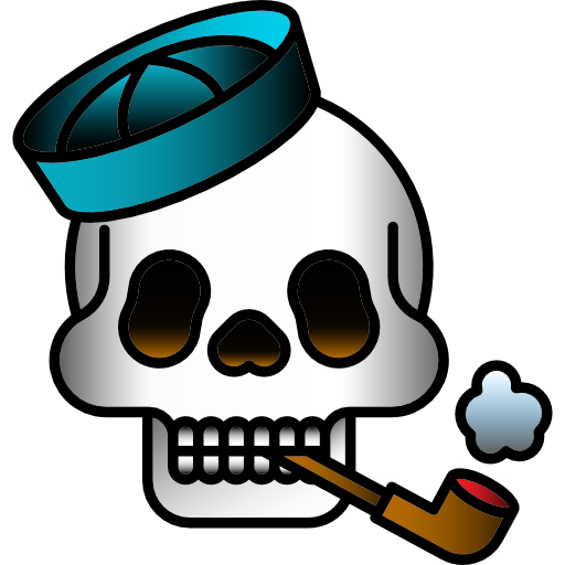 Sailor, Vintage, Old School, Hipster, Skull, Tattoo Icon