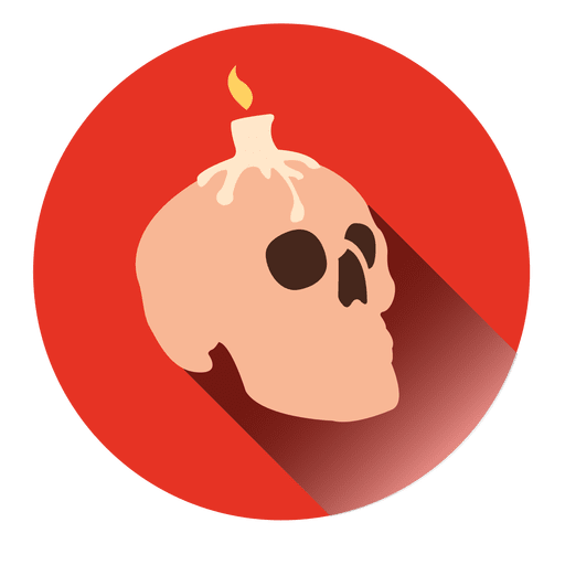 Candle Skull Round Icon