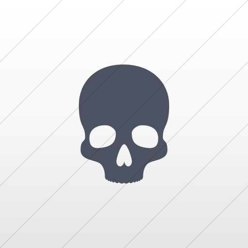 Flat Square Blue Gray On White Gradient Raphael Skull Icon