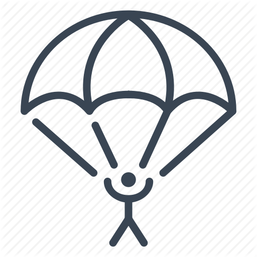 Jump, Jumping, Parachute, Parachutist, Skydiving Icon