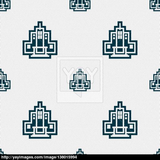 Skyscraper Icon Sign Seamless Pattern With Geometric Texture