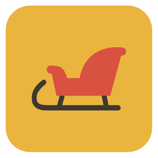 Sled Sleigh Icon Flat Christmas Iconset Fps