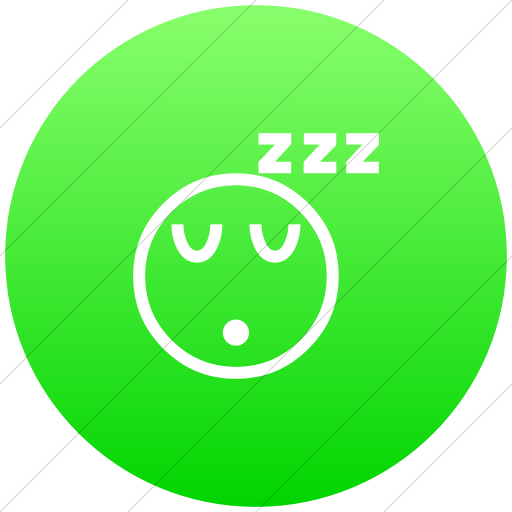 Flat Circle White On Ios Neon Green Gradient Classic