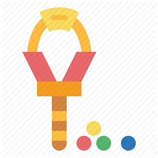 Kid, Slingshot, Stones, Weapon Icon