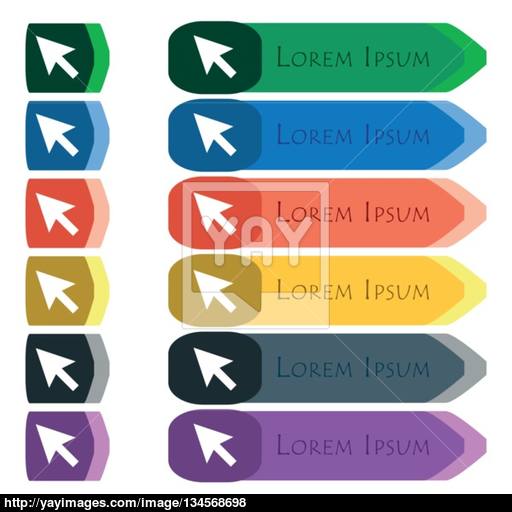 Arrow Cursor, Computer Mouse Icon Sign Set Of Colorful, Bright