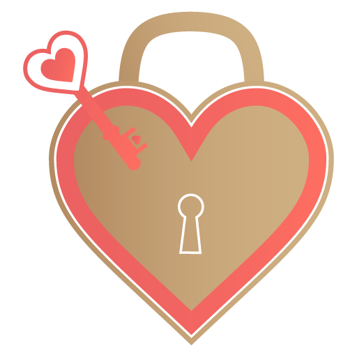 Unlock My Heart Icon Valentine Iconset Designbolts