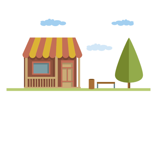 Flat Small Building City House