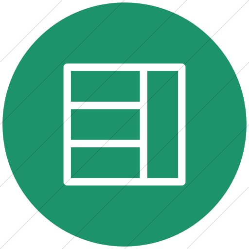 Flat Circle White On Aqua Layouts Outline Rows