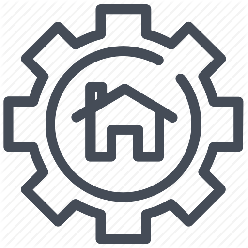 Gear, House, Settings, Smart Home Icon