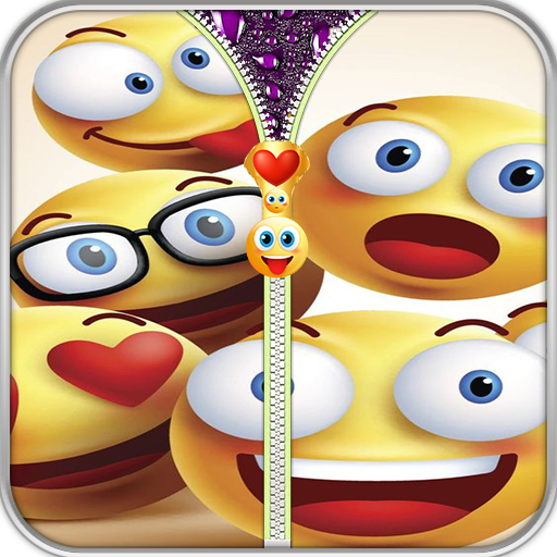 Smiley Emoji Emoticon Zipper Lock Screen Premium