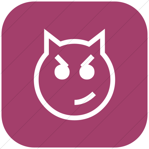 Flat Rounded Square White On Pink Classic Emoticons Cat
