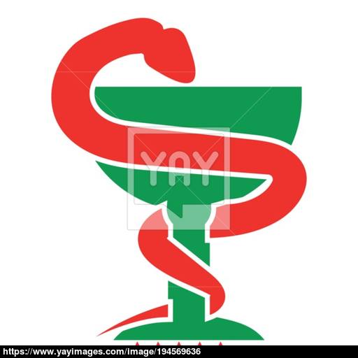 Snake And Cup Icon Illustration Color Fill Style Vector