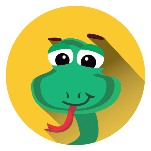 Snake Cartoon Circle Icon