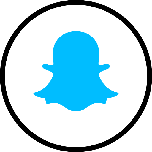 Snapchat Free Social Media Blue Round Outline Icon Design