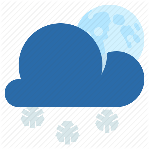 Night, Partly Cloudy, Snow, Weather Icon