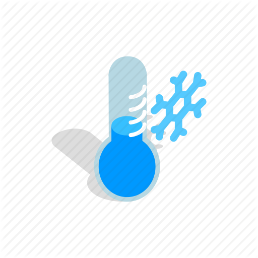 Blue, Cold, Instrument, Isometric, Snowflake, Thermometer, Winter Icon