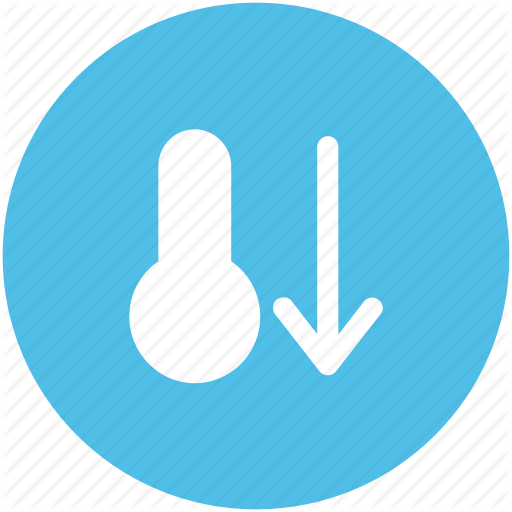 Cold, Down Arrow, Hot, Low Temperature, Temperature, Thermometer Icon