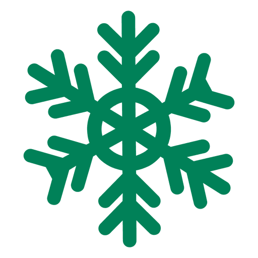 Green Flat Snowflake Icon