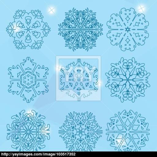 Snowflake Icon Winter Theme Winter Snowflakes Of Different