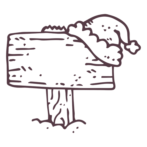 Snowy Wooden Sign Hand Drawn Icon