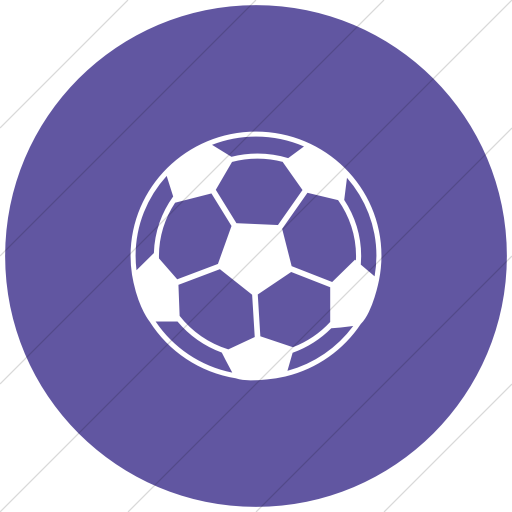 Flat Circle White On Purple Classica Soccer Ball Icon