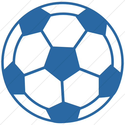 Simple Blue Classica Soccer Ball Icon