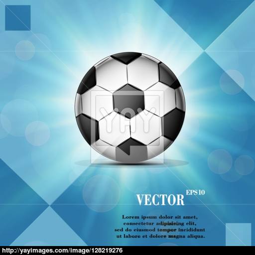 Soccer Ball Web Icon On A Flat Geometric Abstract Background