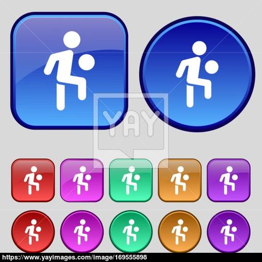 Soccer Player Icon Sign A Set Of Twelve Vintage Buttons For Your