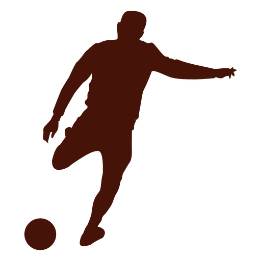 Football Player Kicking The Ball Silhouette