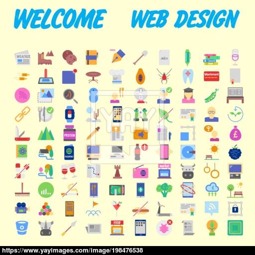 Universal Set Of Social, Technical, Household Icons Isolated