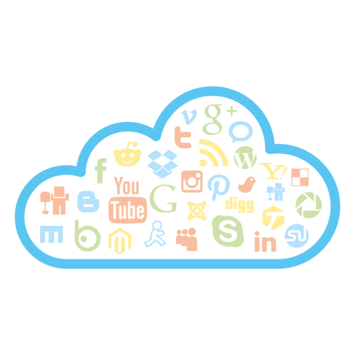 Social Media Cloud Icons