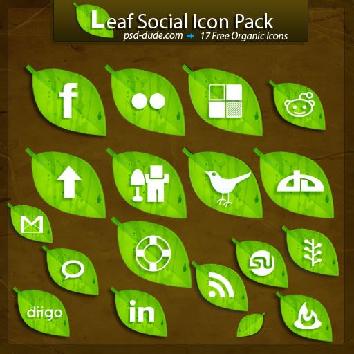 Leaf Icons, Leaf, Leaves, Earthy, Eco, Social Icons, Social Icon