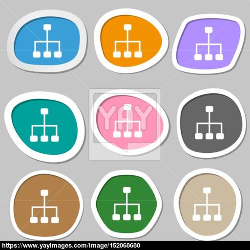 Social Network Symbols Multicolored Paper Stickers Vector Vector