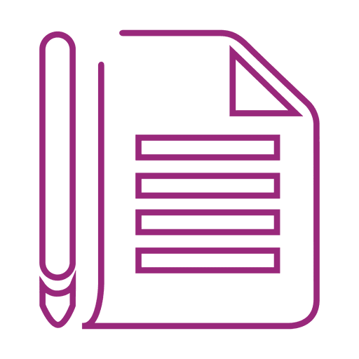 Purple Brush Note Line Icon