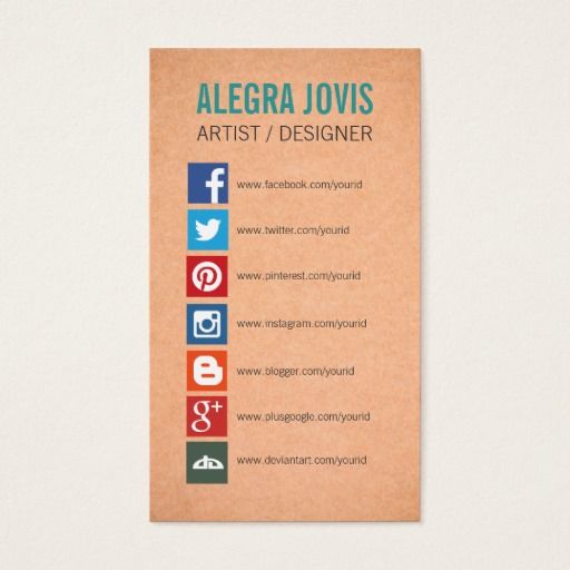 Social Media Icons Symbols Business Card Visit Link To See If You