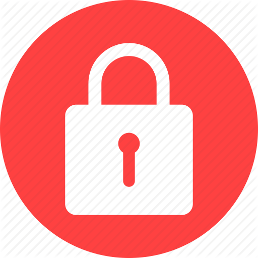Circle, Lock, Privacy, Red, Safe, Secure, Security Icon