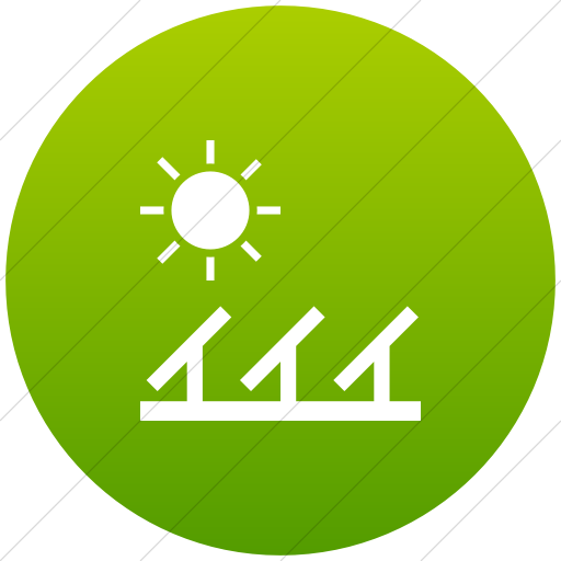 Flat Circle White On Green Gradient Iconathon Solar