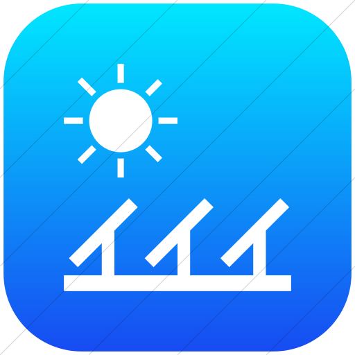 Flat Rounded Square White On Ios Blue Gradient