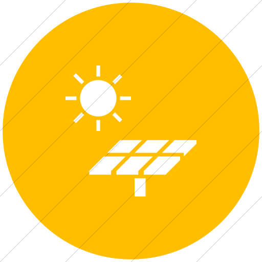 Flat Circle White On Yellow Iconathon Solar Panel Icon